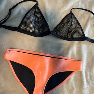 Triangl Bikini set, orange bottoms